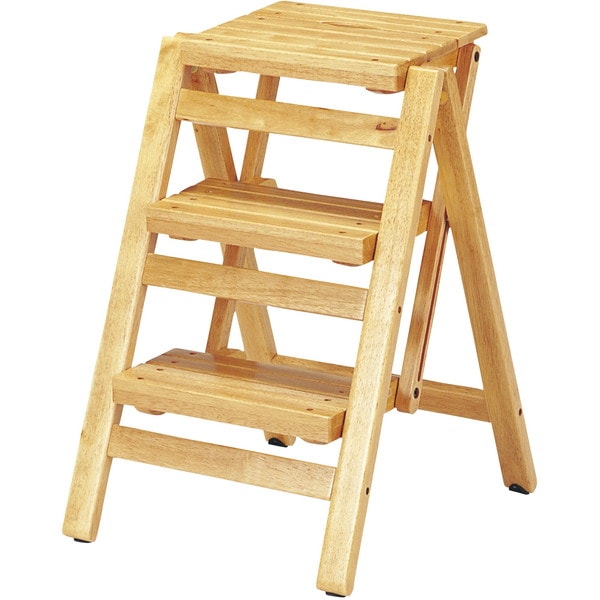 FST-65(NA) 折り畳みステップチェア3段 ナチュラル メーカー直送