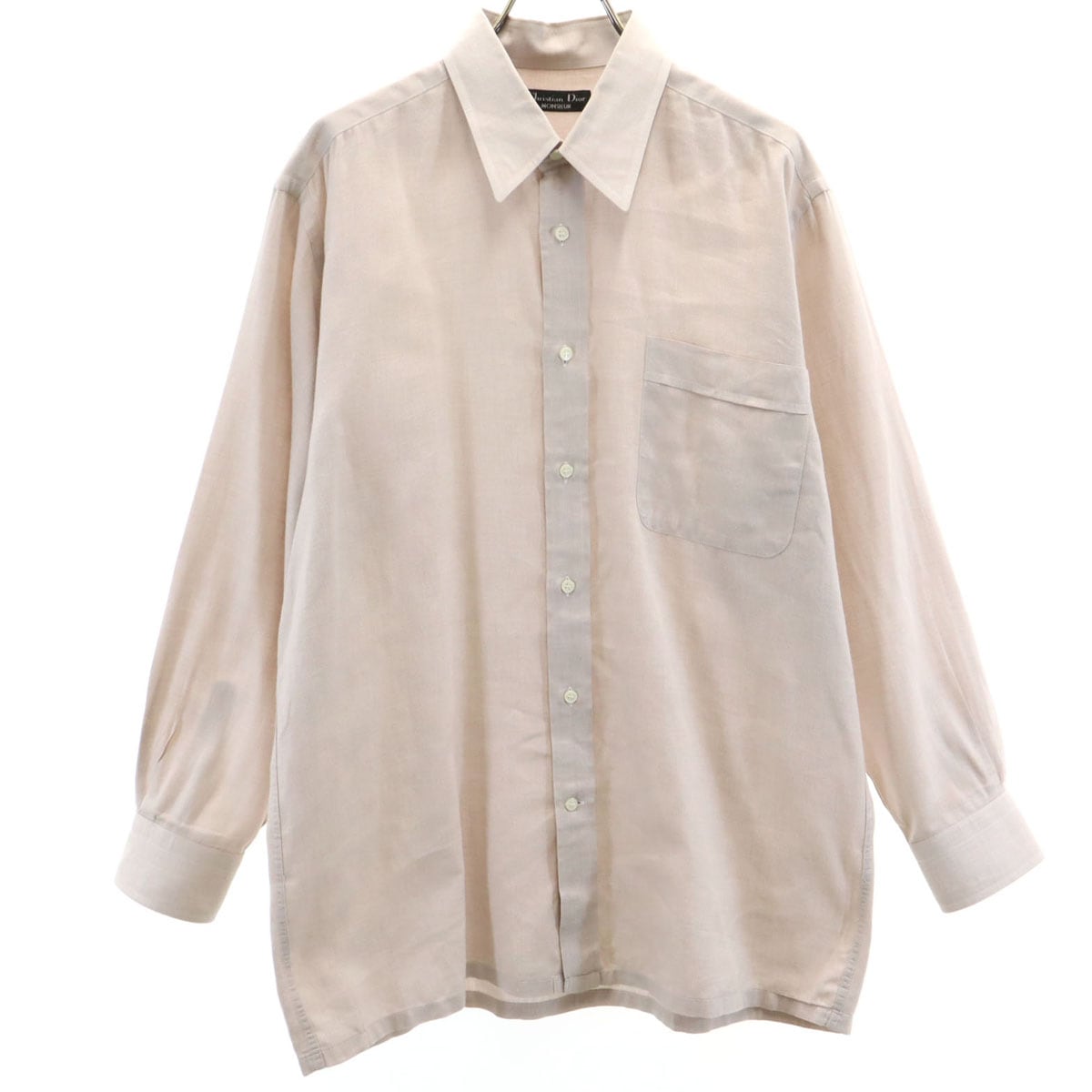 Christian Dior MONSIEUR クリスチャンディオール ムッシュ 90s オールド 長袖 シャツ グレージュ メンズ 古着