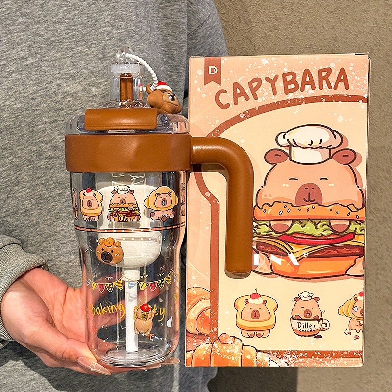 Capibara 大容量ウォーターカップ 携帯用プラスチックカップ ストローカップ 女の子用 見た目も美しい 4,712円