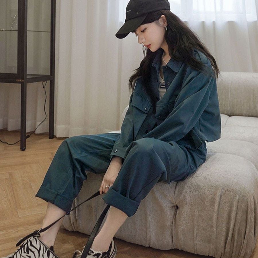 2024入荷涼しく楽ちんセットアップ2024作港風二点セットカジュアル百掛けゆるいセット30%までに制限