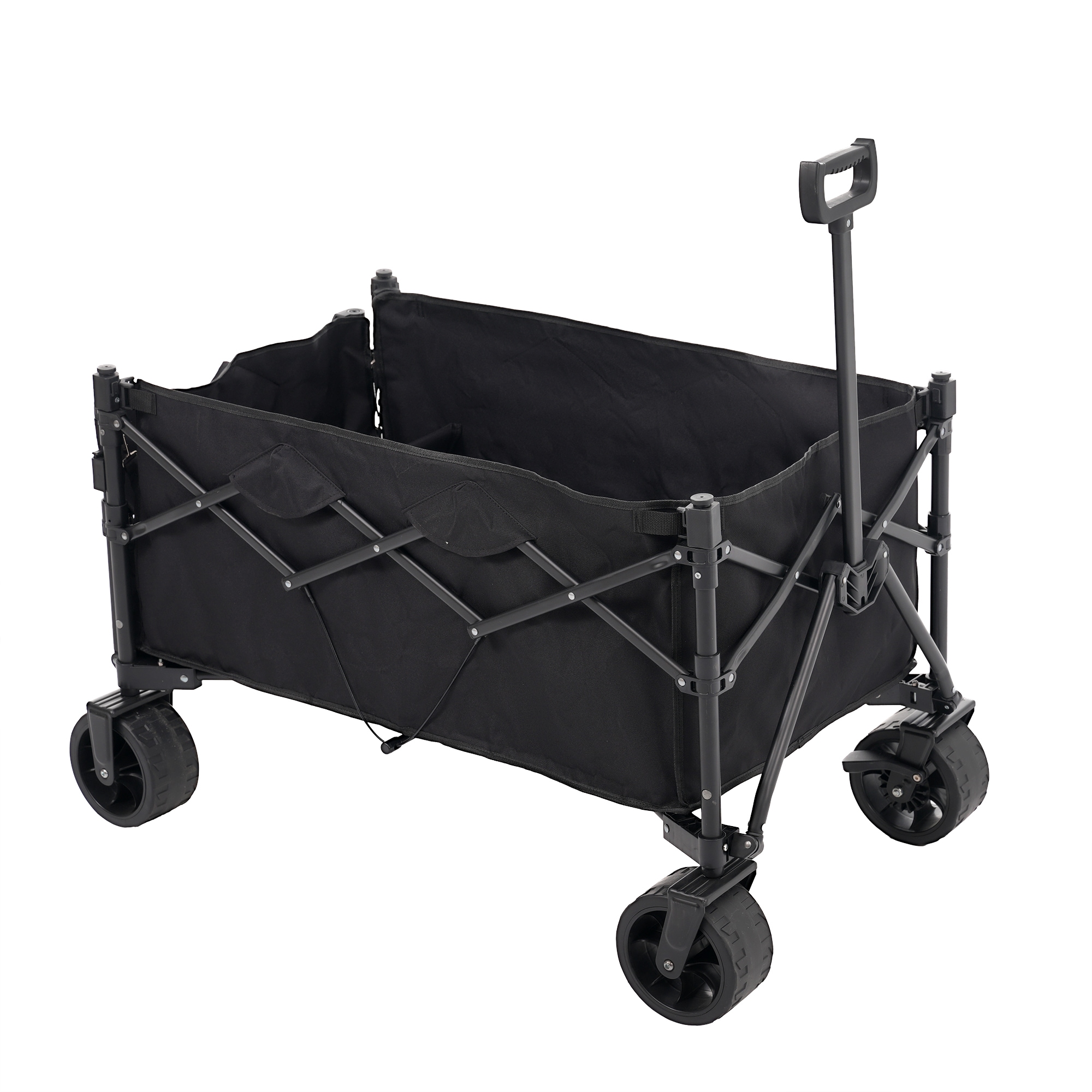 【ブラック】キャリーワゴン アウトドアワゴン 後ろ開け 折りたたみ コンパクトGG6943 Black AluminiumG16