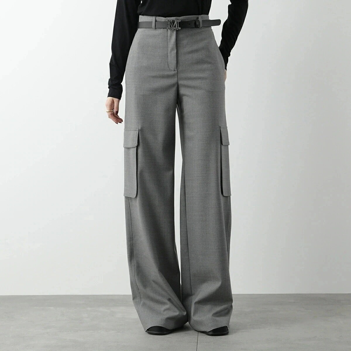 MAX MARA Studio マックスマーラ ステュディオ ワイドパンツ GHIERA ギエラ レディース ウールブレンド ストレッチ 010 【mega】 26,692円