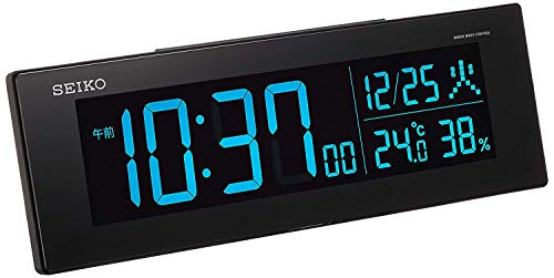 セイコークロック(Seiko Clock) セイコー クロック 置き時計 目覚まし時計 電波 デジタル 交流式 カラー液晶 シリーズC3 01:黒 本体サイズ:7.322.24.4cm BC406