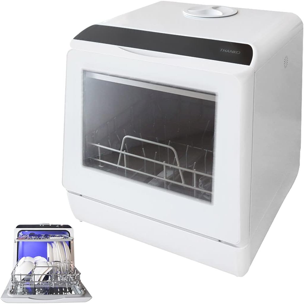 【洗浄動画あり】THANKO 水道いらずのタンク式食器洗い乾燥機 ラクア (ホワイト) 2カラー