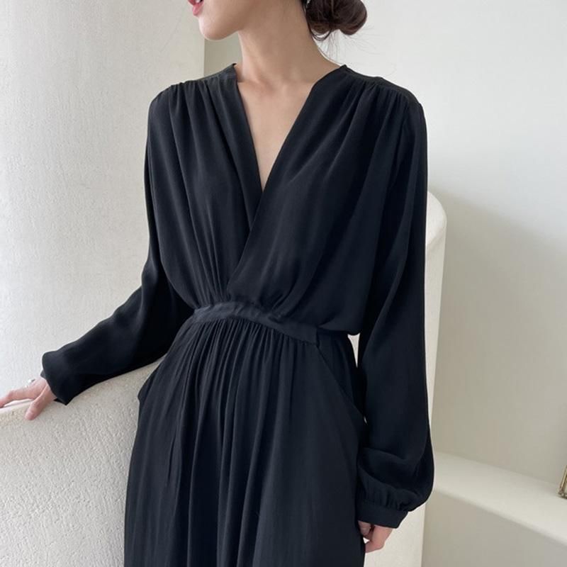 『SNS人気話題』レディース ワンピース ウエスト 上品 エレガント 風 初秋 お洒落 ロング カワイイ フレンチ レディライク スカート ヘボン スリム キレイ