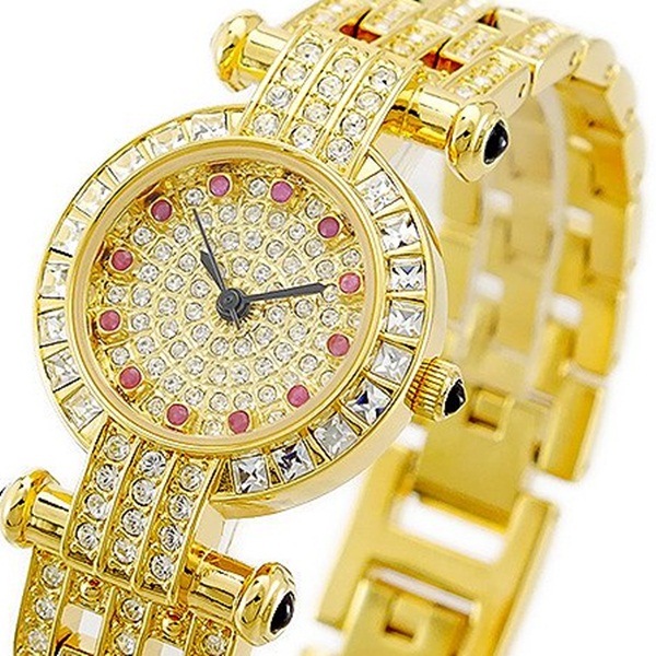 ルイラセール 時計 レディース 腕時計 手表 天然ルビー ゴールド ステンレス LL01GD-R 誕生日プレゼント ポイント消化