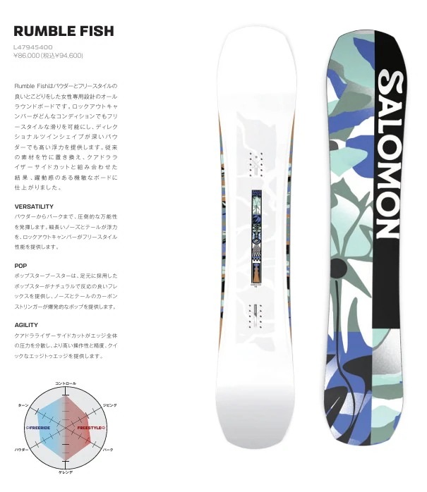 新品未使用 25-26 SALOMON BOARD RUMBLE FISH 140cm 土日祝発送OK 125 サロモン