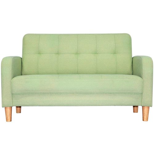 【国内へ発送&送·料·無·料】1264ソファー 2人掛け 肘付き 天然木脚 幅約110cm 簡単組み立て 2WAY ファブリック おしゃれ 新生活 北欧スタイル ソファベッド【グリーン】
