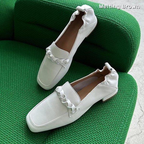 レディース秋の靴牛革ローファーフラットシューズ MT03
