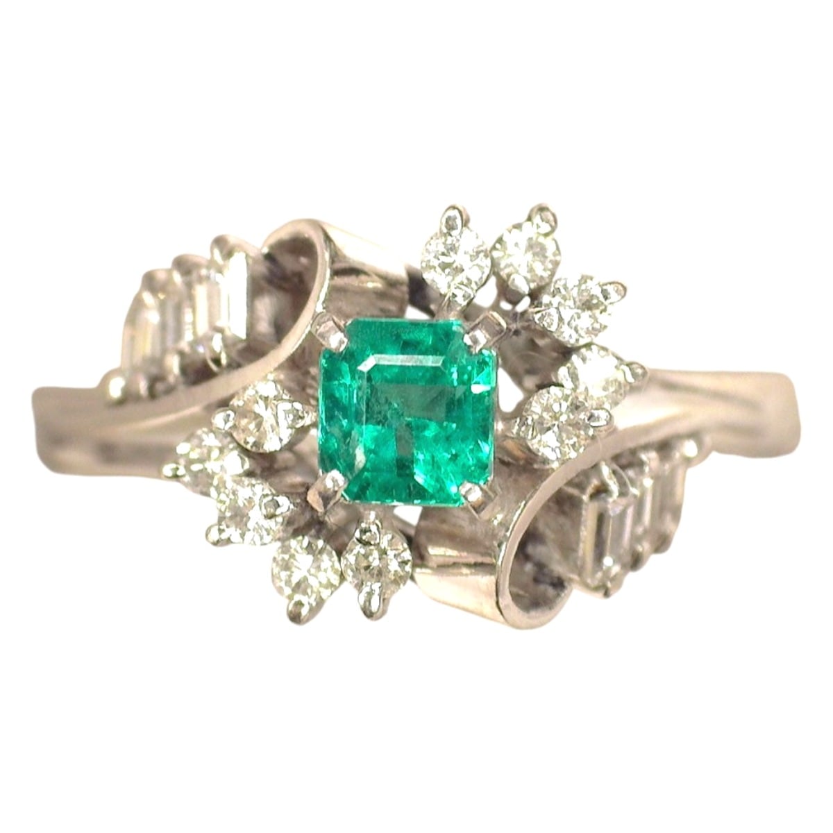 リング エメラルド ダイヤモンド 13号 Pt900 プラチナ