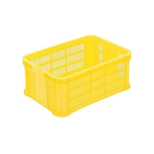 5個セット リステナー/網目コンテナボックス MB-215B イエロー メッシュ構造 みかん 果物 野菜収穫 保管 保存 物流