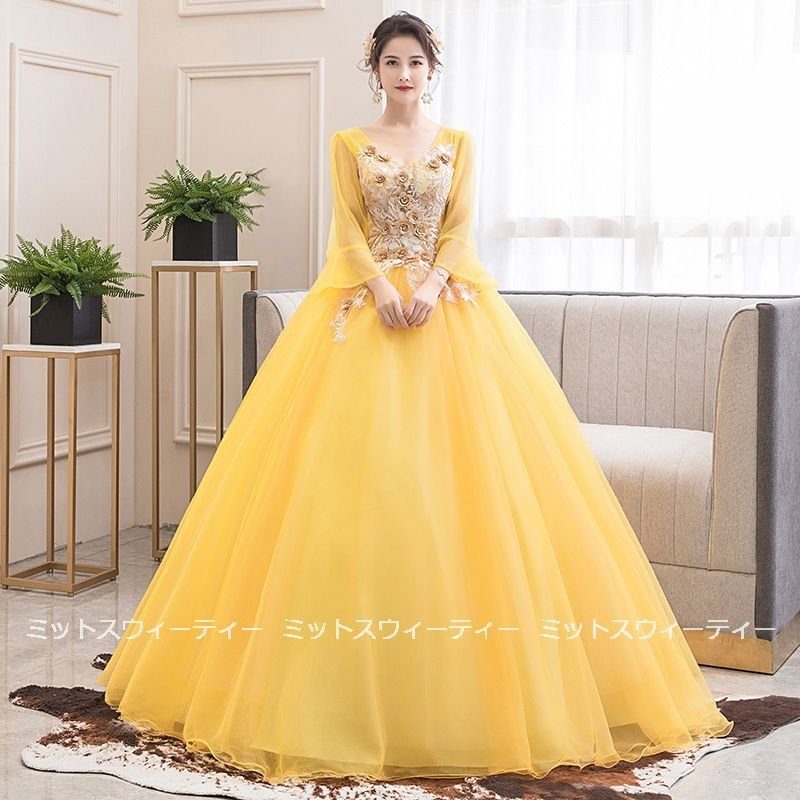 カラードレス 演奏会 安い ロングドレス コンサート パーティードレス 発表会 カラーロングドレス