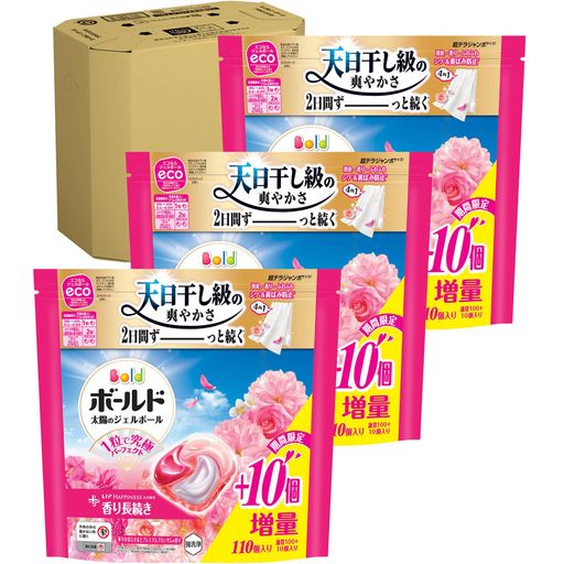 ボールド 洗濯洗剤 太陽のジェルボール 4in1 華やかおひさまとプレミアムブロッサムの香り 詰め替え 100個x3袋 [大容量] [ケース品]
