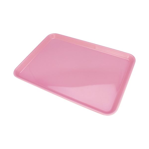 （まとめ）アサヒ興洋 カラフルエコトレー 33cm長 食洗機対応 ピンク 1枚[x5セット]