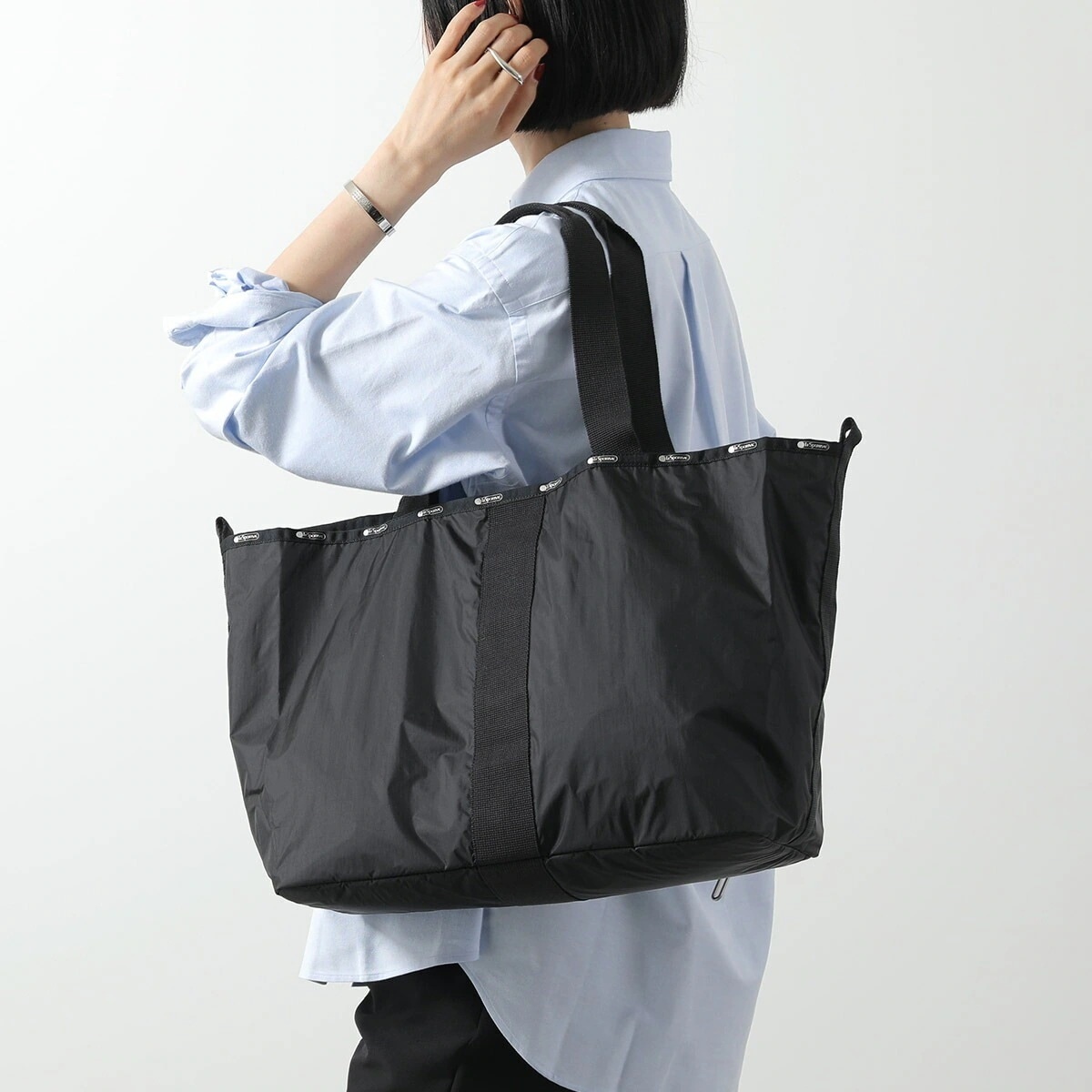 LeSportsac レスポートサック トートバッグ ESSENTIAL LG OPEN TOTE エッセンシャル 1017 レディース ナイロン 軽量 ロゴ 鞄 C363/BLACK-C 【mega