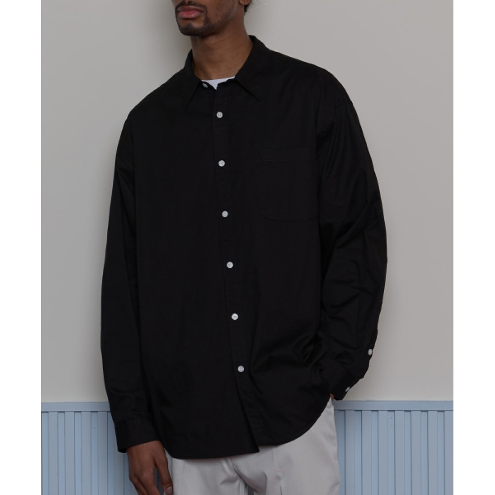 TAKEASY ランドリーセミオーバーシャツ (ブラック)
