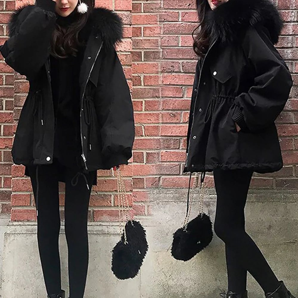 中綿コート アウター コート ショート ショート丈 袖あり 長袖 萌袖 フード付き ファスナー 前開き かわいい 大人可愛い シンプル カジュアル おしゃれ お洒落 大人可愛い 大人女子 こなれ感