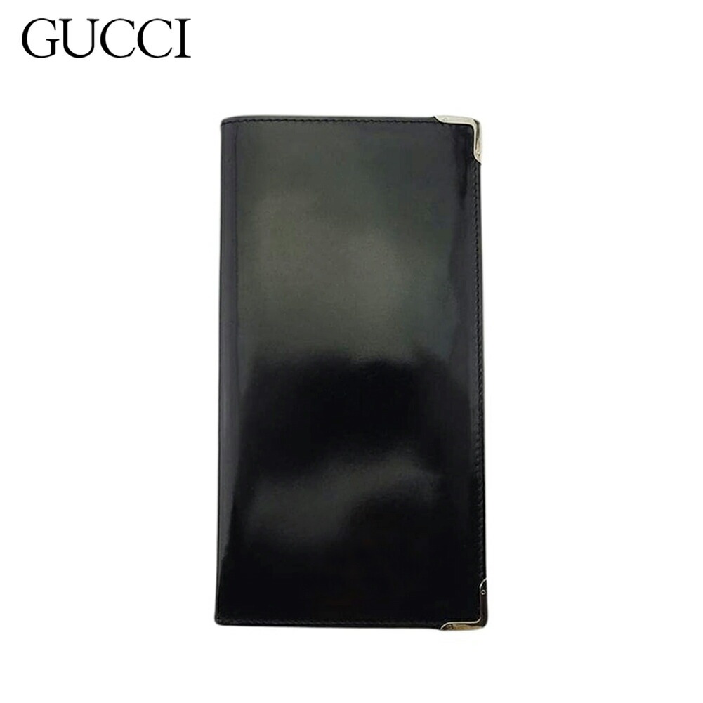 長札入れ 札入れ 角プレート メンズ ブラック シルバー 中古