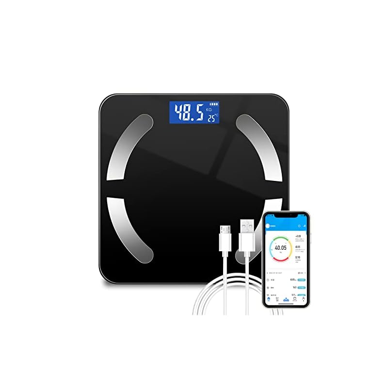 体重計 スマホ連動 体脂肪計 ARZER 薄型 体組成計【BIA技術強化ガラス採用30項目測定】