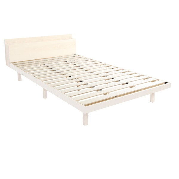 ホームテイスト 宮セット パイン材高さ3段階調整脚付きすのこベッドLPS-MP-01SD-WHW ホワイトウォッシュ セミダブル メーカー直送