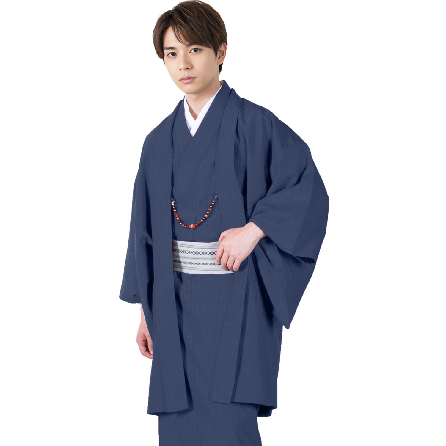 [キョウエツ] 着物 洗える 羽織 縞柄 和服 メンズ