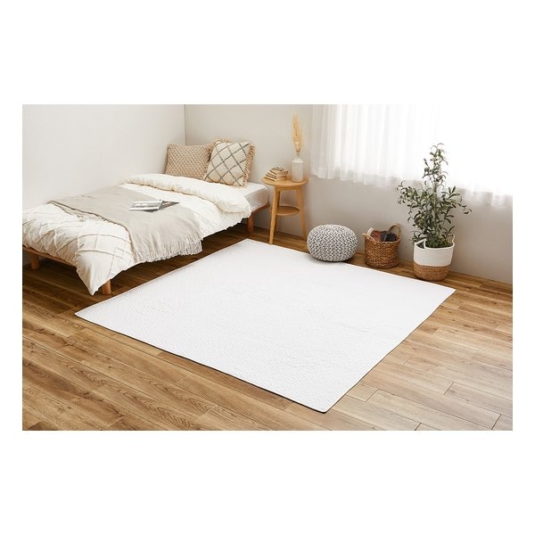 洗えるキルトラグ デコール ホットカーペットカバー 床暖房可 約130×190cm アイボリ 600009620