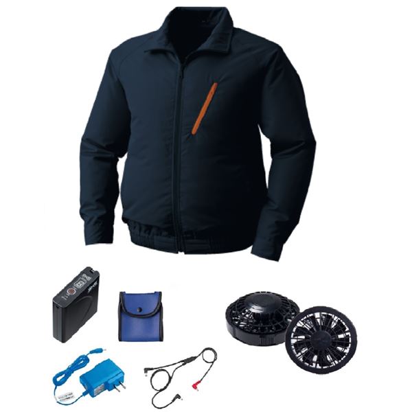 KU90510 空調服 ポリエステル製 FAN2200B/LISUPER1セット ネイビー M