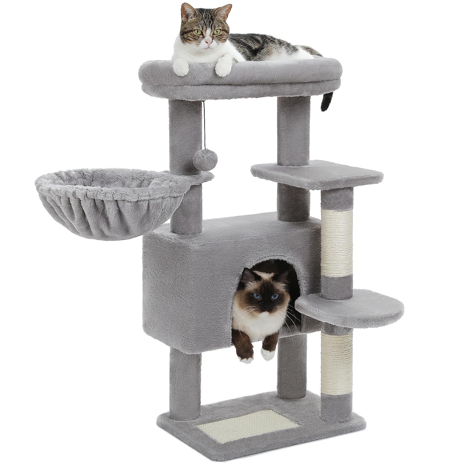PAWZ Road キャットタワー ミニ スリム 猫タワー 低い 小さめ 据え置き コンパクト 省スペース おしゃれ 大型猫用 かわいい サボテン人気 多頭飼い 爪研ぎポール 天然麻紐 ハンモック 猫