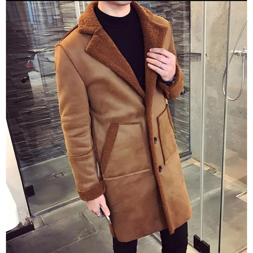 上品 格好良い 大人気 メンズ ムートンコート 裏起毛 暖かい 学生 毛皮コート ロング丈 厚手 防寒着 保温 通勤 軽量 OL 防風 冬服 オフィス アウター M-3XL