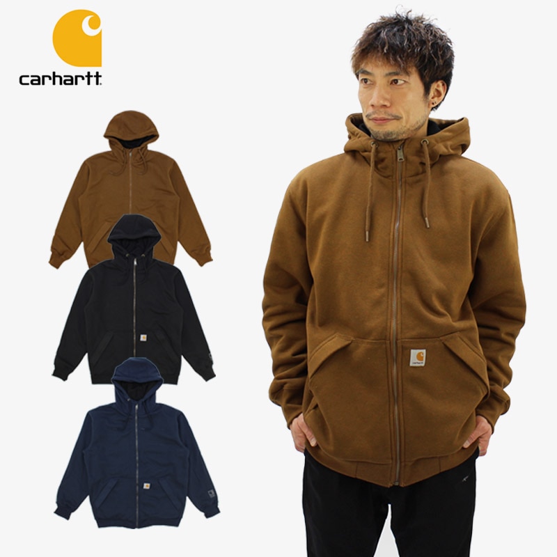 カーハート RAIN DEFENDER ORIGINAL FIT MIDWEIGHT THERMAL LINED FULL-ZIP HOODED SWEATSHIRT 撥水 メンズ フルジップパーカー