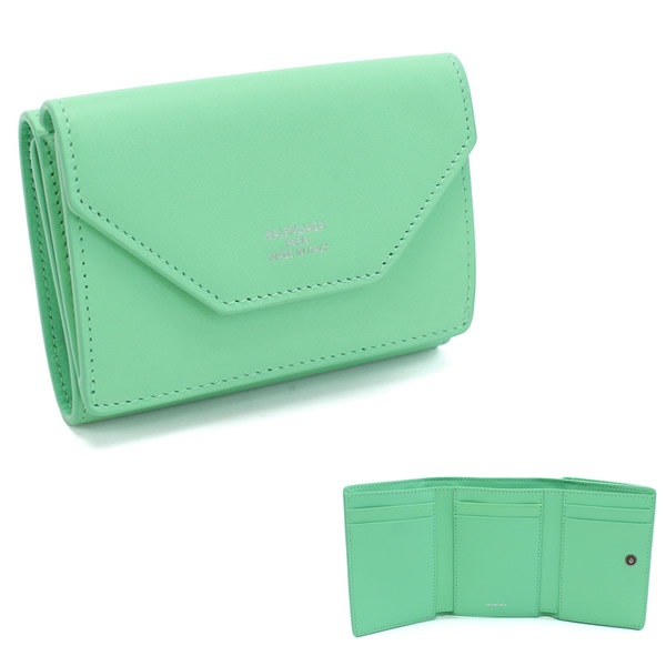三つ折り財布 折り畳み 三折財布小銭入付き ロゴ 736730 2AAFS 3823 グリーン系