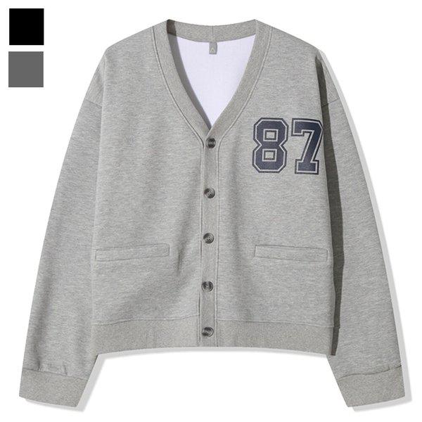 メンズカジュアルボストン起毛ニットカーディガンAC-CA-Q081-メランジ