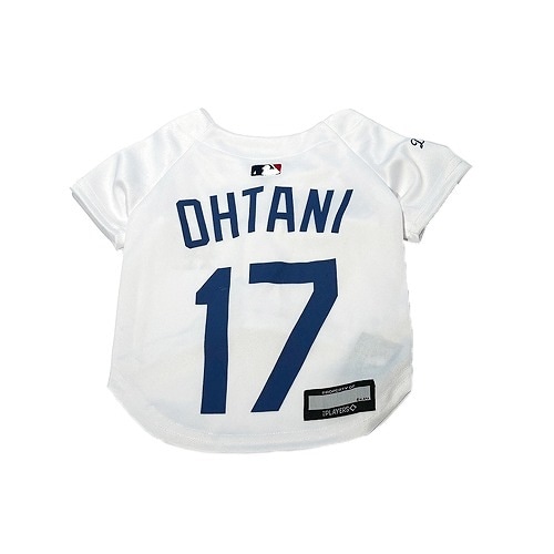 ファンタジーワールド【ペット用品】MLB公式 ドジャース 大谷翔平選手モデル ユニフォーム ジャージ S-Mサイズ ホワイト P-0849790205642【ペット用野球ウェア】