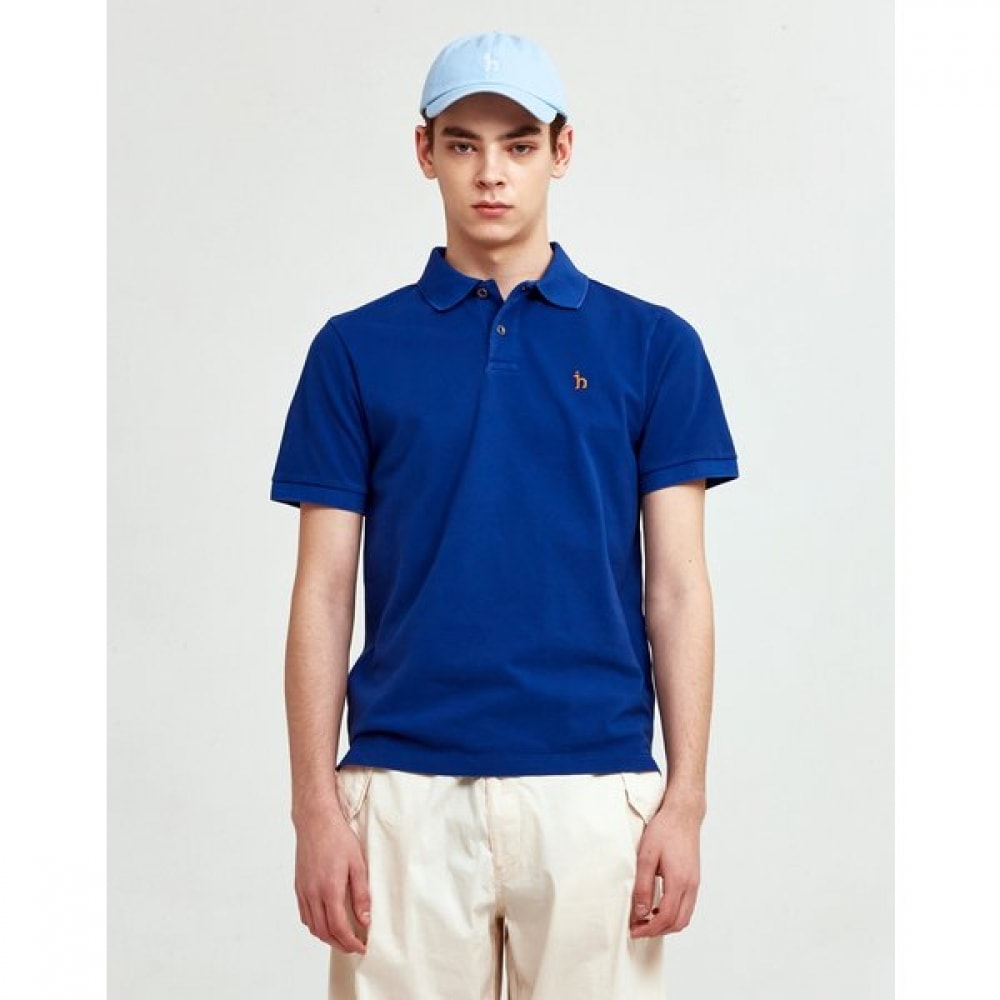 [24SS] [ガーメント染料] ブルーショートスリーブピケTシャツHZTS4B405B2