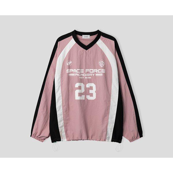 男性用フォース23 Vネックトラック長袖Tシャツ RM-TSA-Q052-ピンク