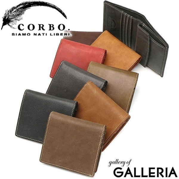 コルボ 財布 CORBO 二つ折り 二つ折り財布 Curious キュリオス 小さめ コンパクト ミニウォレット メンズ 本革 小銭入れ付き 限定カラー 8LO-1111