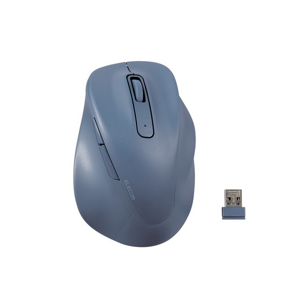 M-XGXL30DBSKBU ワイヤレスマウス 静音 無線 2.4GHz 5ボタン 右手専用 抗菌 XLサイズ EX-G ブルー メーカー直送