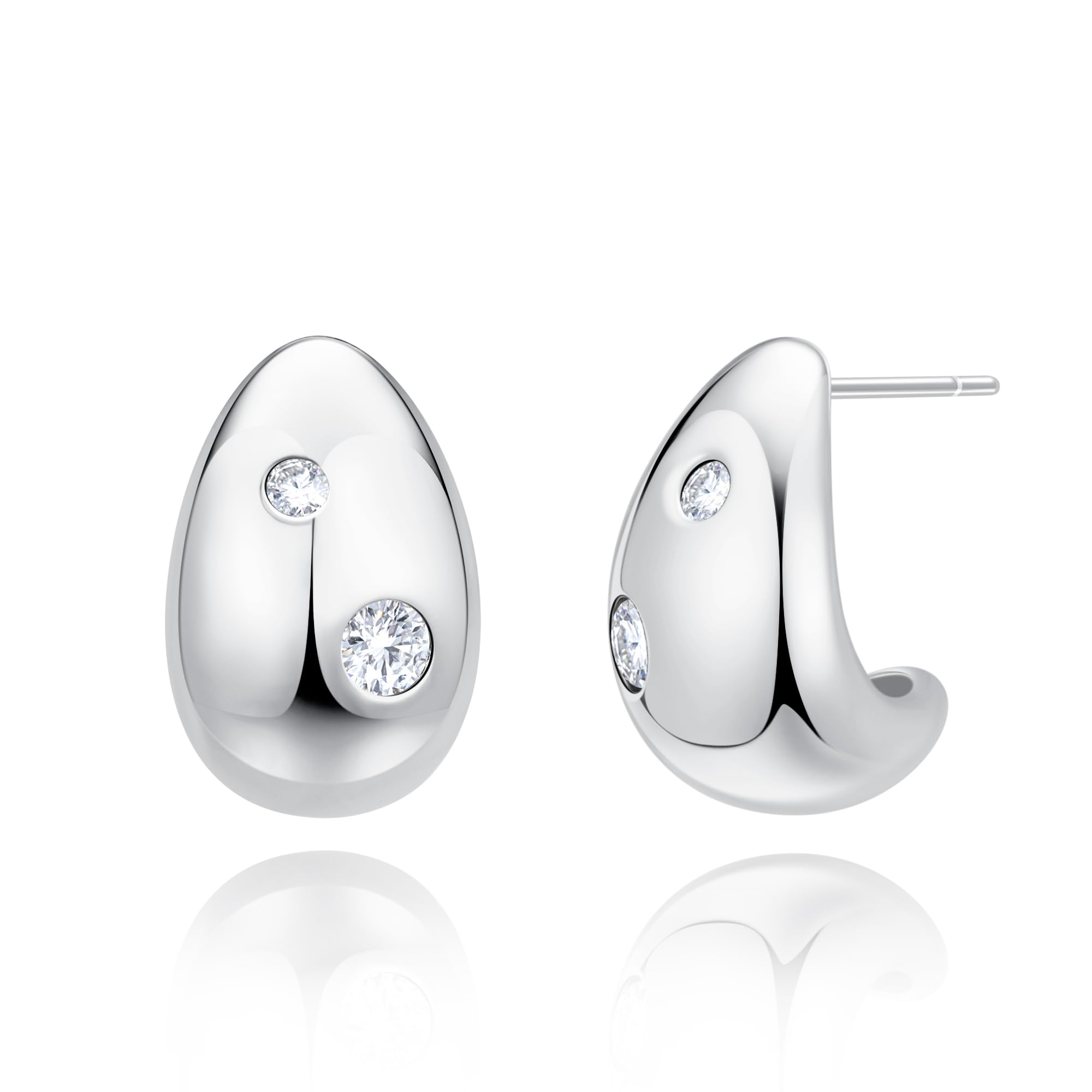 [FANCIME] ネックレス レディース ピアス [リトルキャンディ] ジルコニア 銀の豆 金の豆 シルバー S925 シンプル マット 耳飾り 首飾り 男女兼用 誕生日 プレゼント ギフト ご褒美