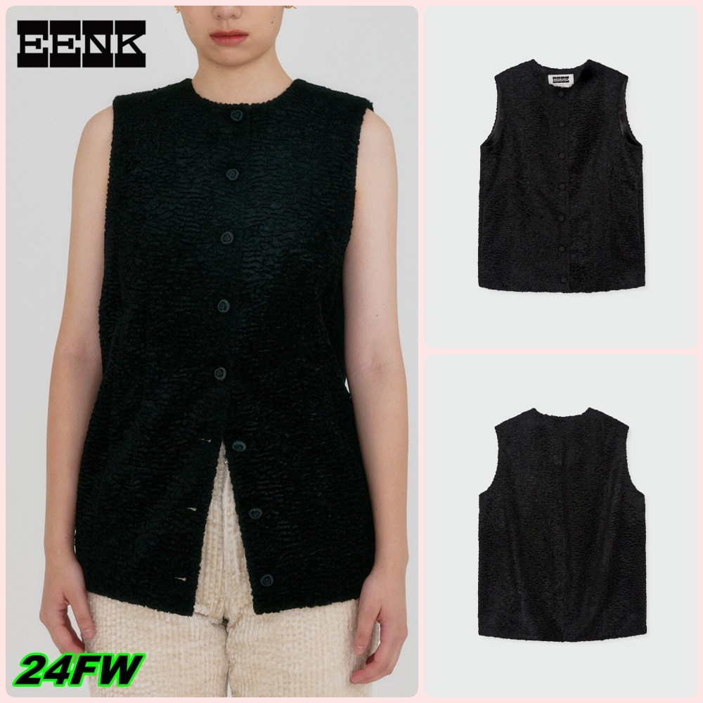 【EENK】送料/関税込 24FW ZIVE Crewneck Waistcoat - Black