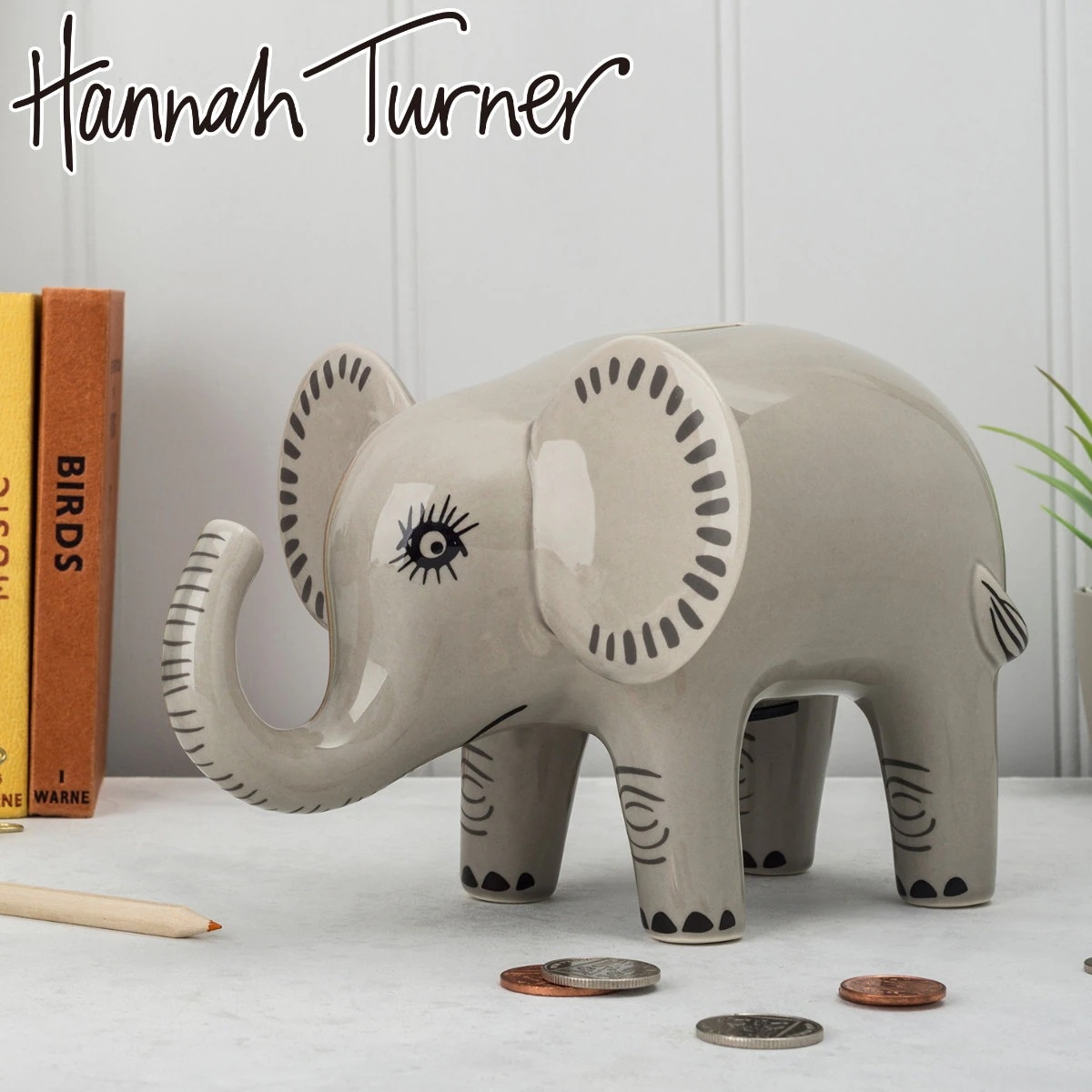 貯金箱 Hannah Turner ハンナターナー 貯金 置き物 オブジェ インテリア エレファント アニマル 動物 ディスプレイ ゾウ ぞう 取り出し口 小銭 硬貨 動物貯金箱 コインバンク