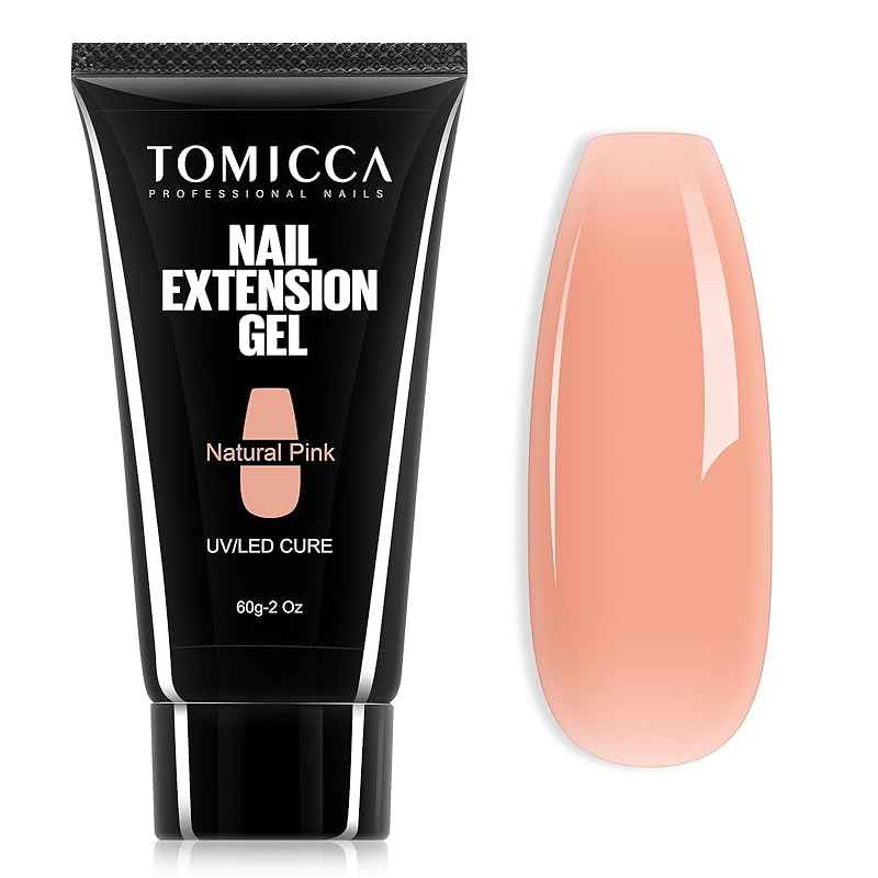TOMICCA 長さだし ジェルネイル ポリジェル 単品 60g UV/LEDライト対応 初心者用 (ナチュラルピンク)