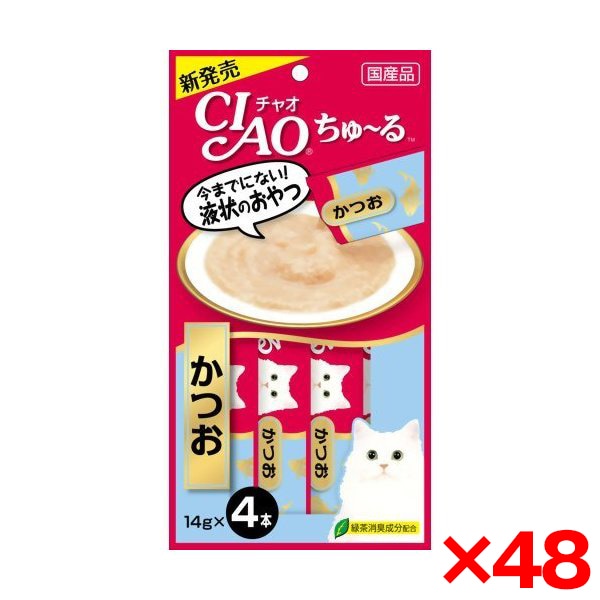 48個セット チャオちゅーる かつお14g×4 SC-72