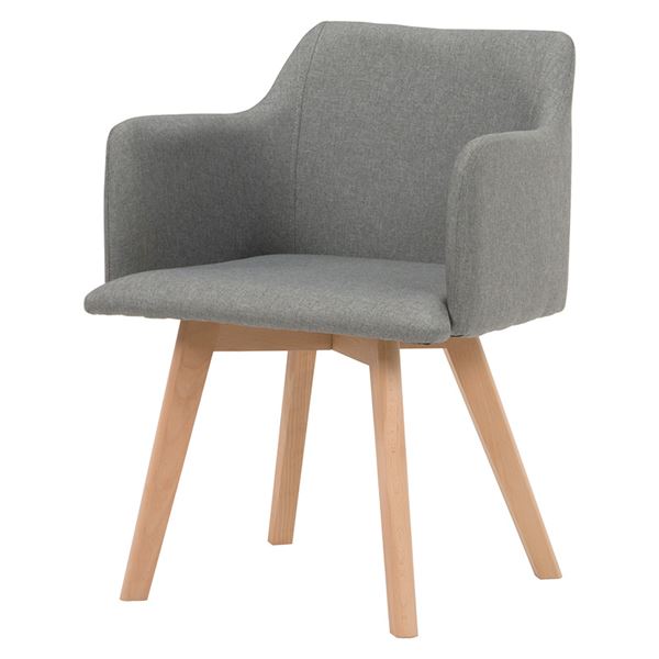 [2脚セット]肘付き チェア グレー 組立品