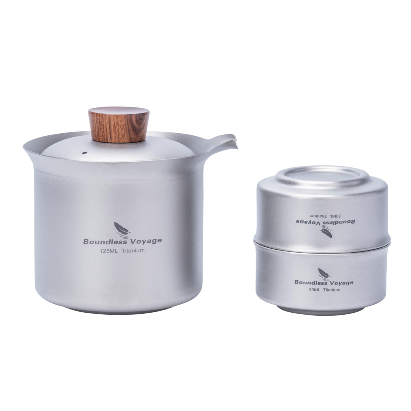 Boundless Voyage チタン急須湯呑みセット ティーポット おしゃれ 耐熱 二重構造 急須 小さい 125ml お茶 ポット 中国茶器 軽量 錆びにくく 洗いやすい 急須 湯呑み コンパク
