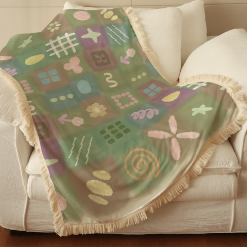 両面5mmマイクロファイバーブランケット 毛布 四季適用 なめらかで心地よい肌触り 洗える タッセル(100X150) ハヨン 「おばあちゃん」