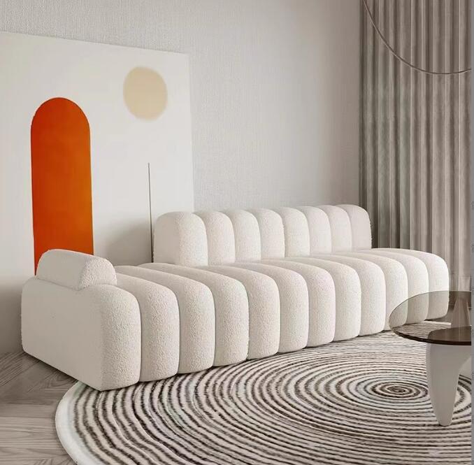 現代シンプルモジュール組み合わせソファーリビングホテル会所ピアノレジャーラムソファー　個性的なソファー モダンシンプルラム 46,800円