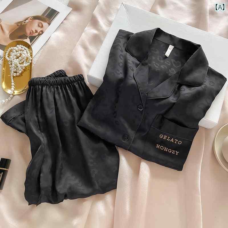 シルク　パジャマ　レディース 100 桑 絹 カップル スタイル シルクパジャマ 長袖 メンズ 春秋 ホーム 服 スーツ レディース ヒョウ 柄