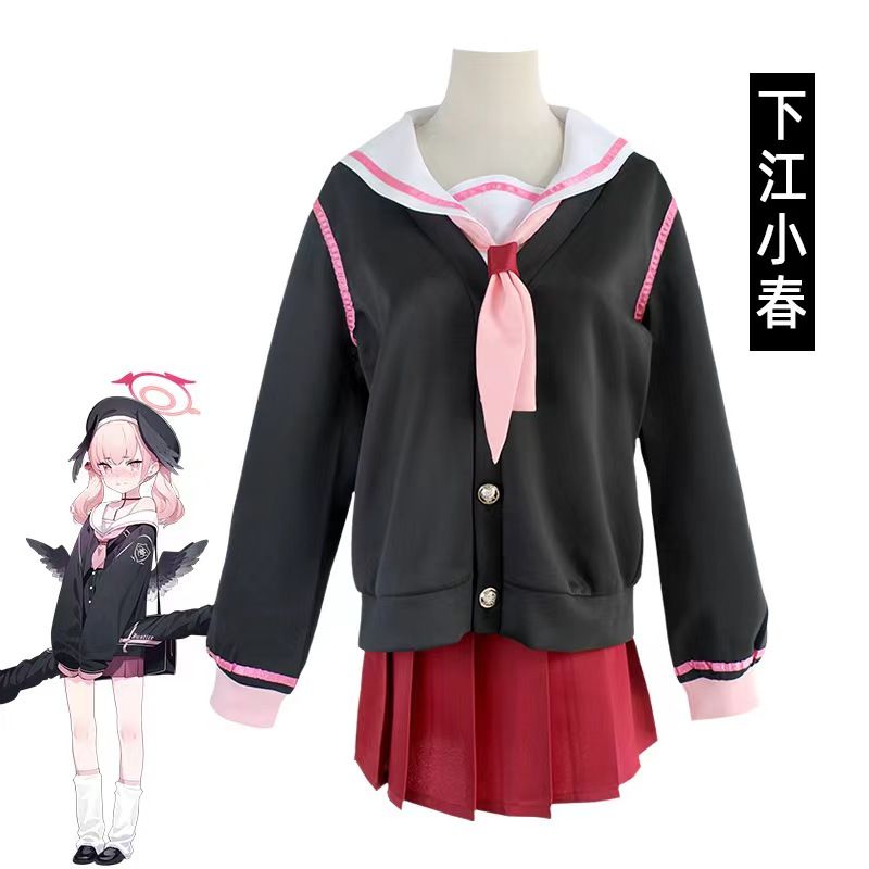 夏江暁春コスプレアニメスーツブルーファイルcosスーツ服セット女性セーラースーツコスプレアニメ