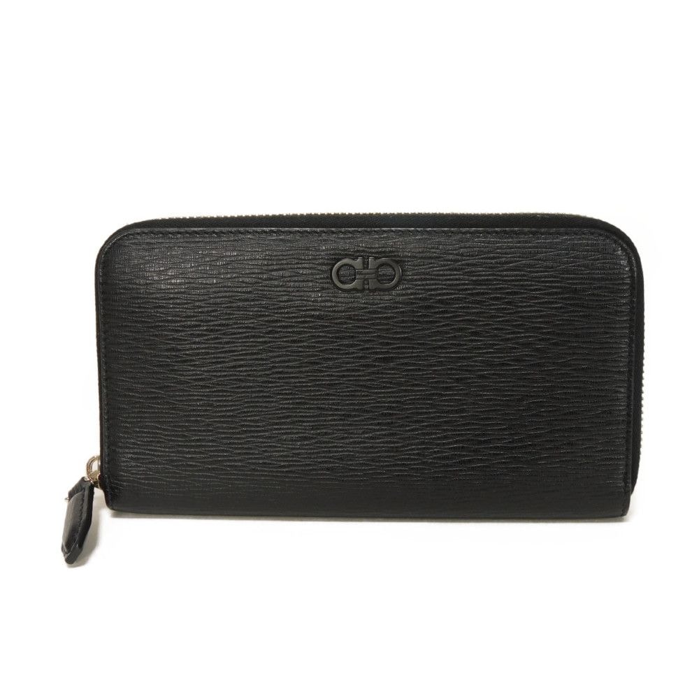 【中古】Salvatore Ferragamo 長財布 グリーン バイカラー ラウンドファスナー ロング ジップ ウォレット ガンチーニ 66A590 19,740円