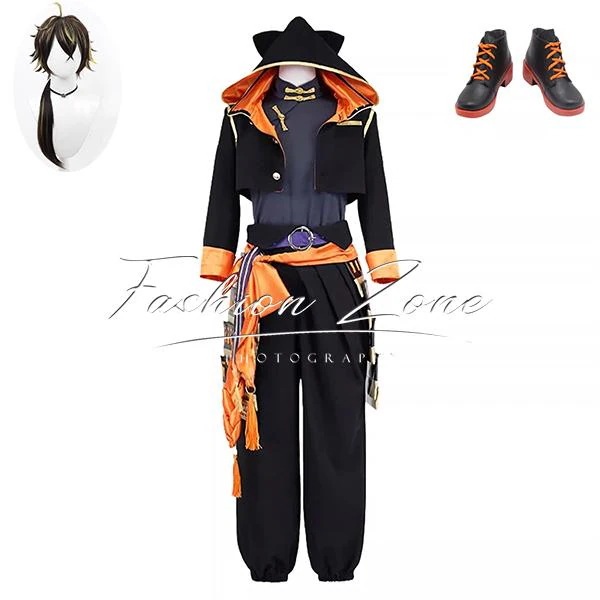 刀剣乱舞 ONLINE 風 火車切 コスプレ衣装 ウィッグ 靴 ハロウィン 演出服 変装